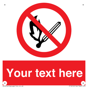 Custom No Open Flames Sign